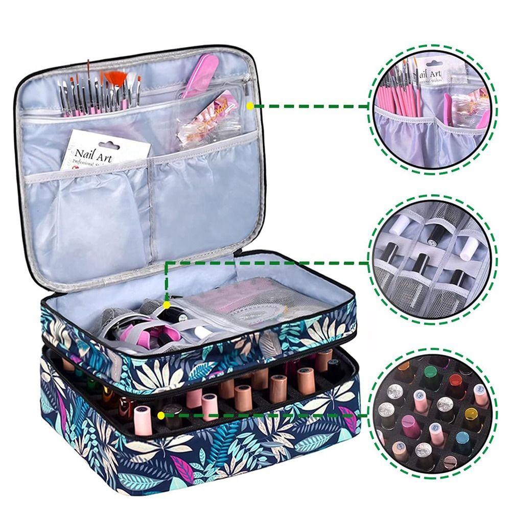 Holds 42 Bottles Nail Polish Storage Bag Removable Nail Kit Storage Carrying Case  Travel