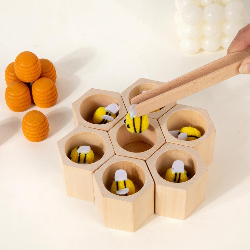 Puzzle cu mărgeluțe pentru copii: Jucărie de rol Micul Albinuță pentru antrenarea concentrării