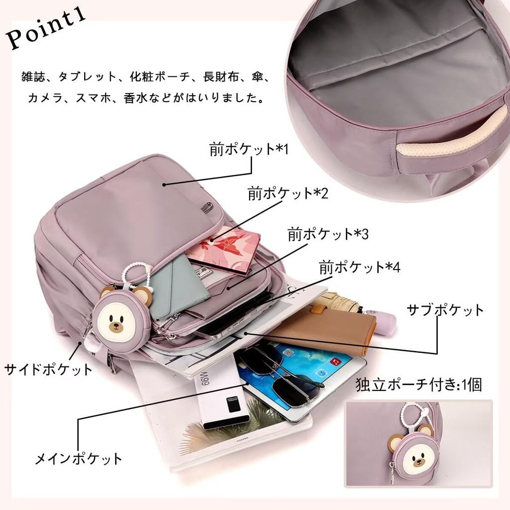 HeiDiga Waterproof Large Cute Korean Popular Korean School Backpack with Back Perfect for High and Work Women's Backpack, Capacity, Style, 2-Way,