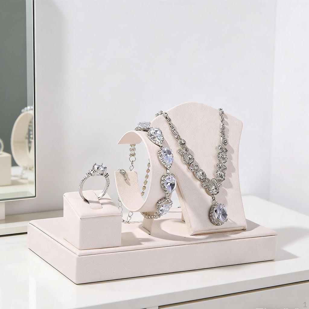 Set Espositore Gioielli Porta Bracciali Busto Organizer per Casa Supporto Ciondoli Negozio