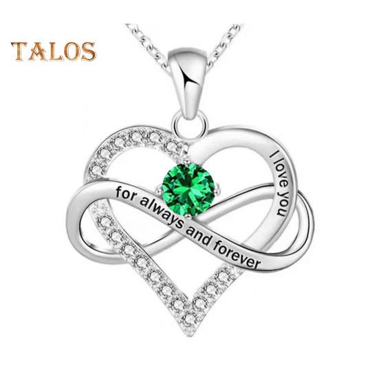 Heart Necklace for Women Romantic I Love You Forever Cubic Zirconia Heart Pendant Necklace for Valentine's Day Anniversary Gift
