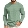 T-shirt casual a manica lunga raglan da uomo con girocollo, per l'uso quotidiano