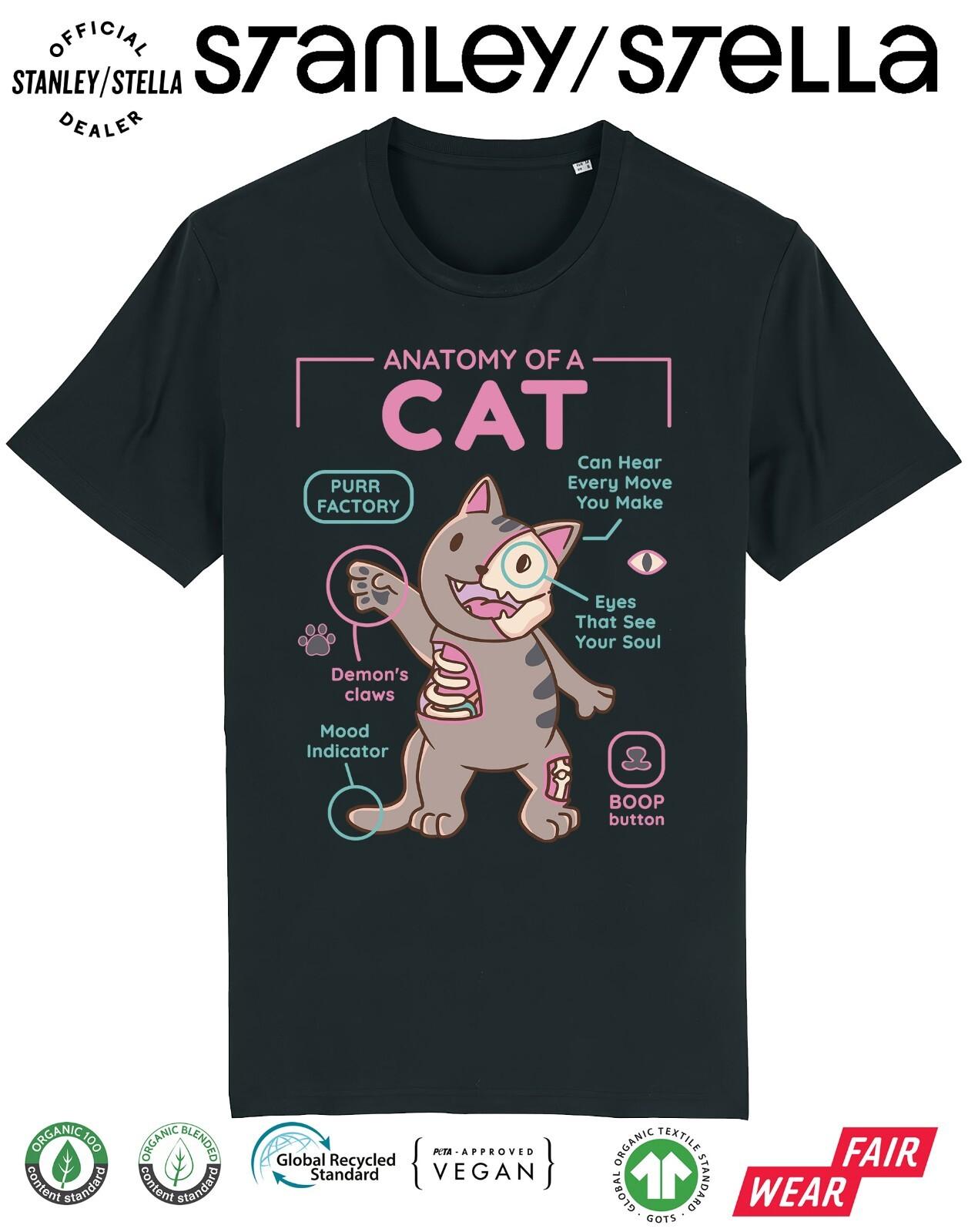 Anatomy Of A CAT T-Shirt Mens Womens Tees Top Mens Funny Pet Gift /  Cotton Tee M
