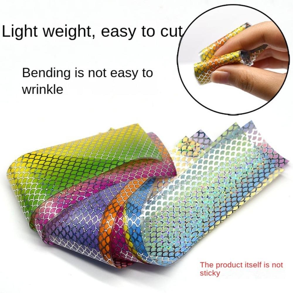 

10pcs Flies Fishing Lure Flash Tape 4*20.5cm Holographic Adhesive Film For Metal Hard Baits 10pcs