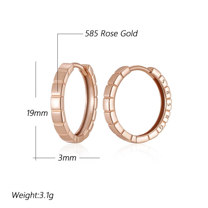 Simple Glossy Round Hoop Earrings For Women Fashion  Rose Gold Color Party High Quality Daily Fine Jewelry