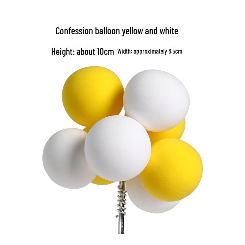 Colorful Retro Balloon Cake Toppers – Round Ball Dessert Decorations