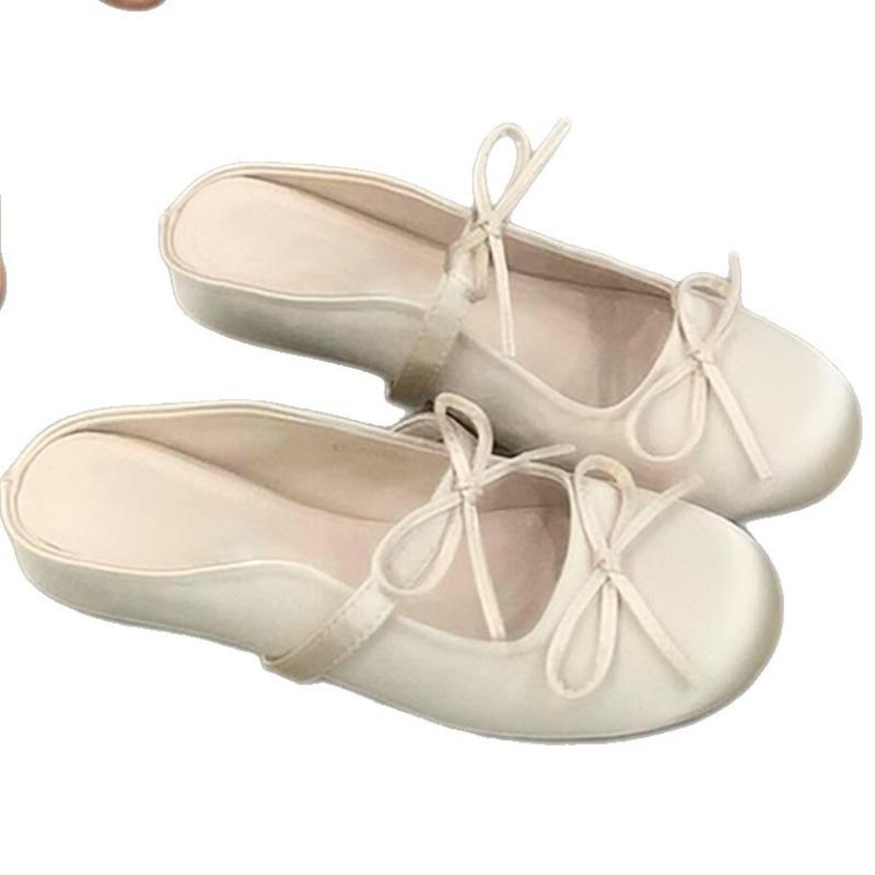 Inside-heeled Flat-toe Sandals with Round Toe - Women's Slip-on Shoes