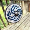 Royal Handicraft Heavy Templar Armor, Viking Steel Shield, and Medieval Wooden Round Lerp