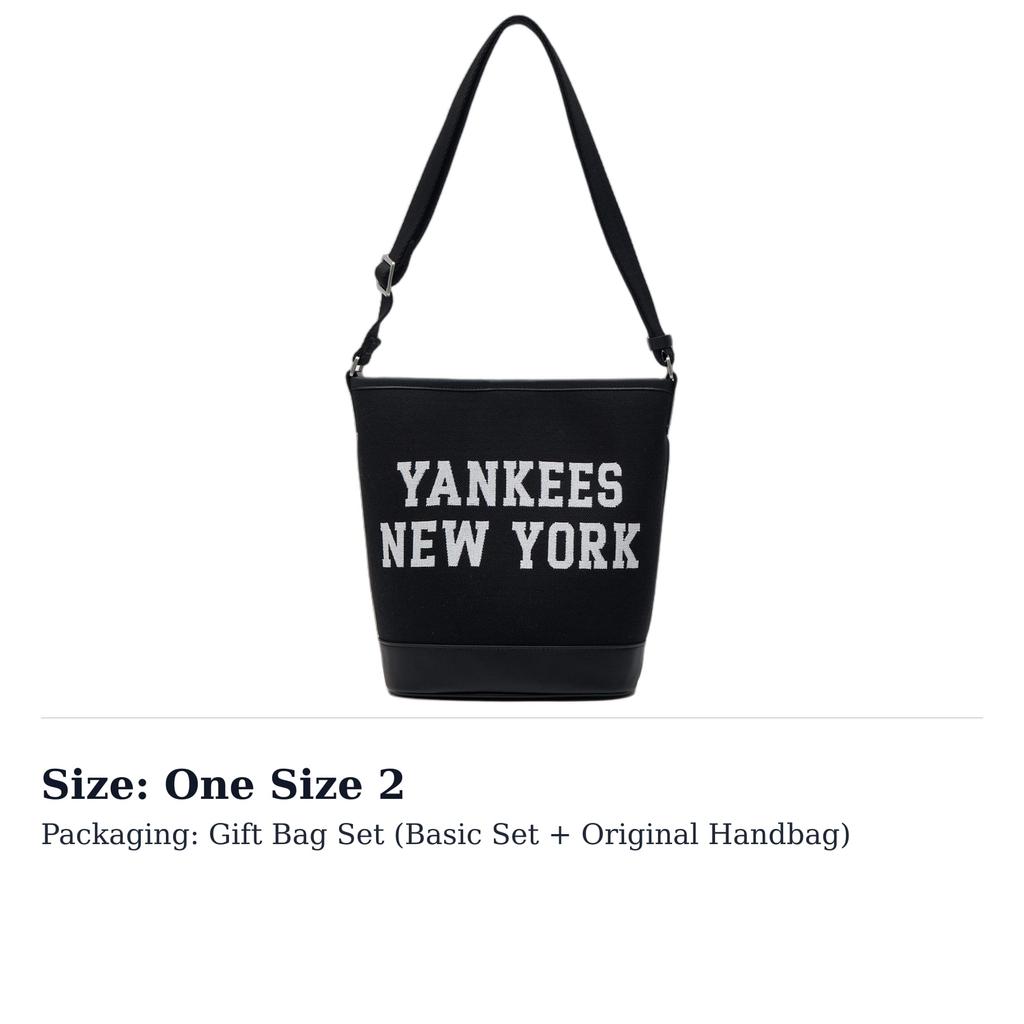 MLB Cotton With Polyester Bucket Bag, Shoulder Bag, Crossbody Bag, Handbag Regular Unisex Black 3ABMS024N-50BKS