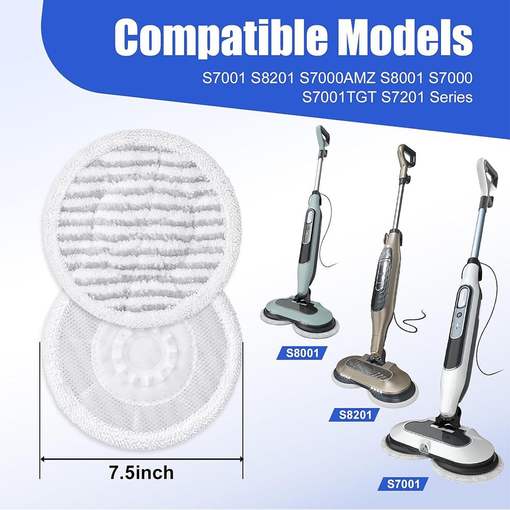 Shark Паровая швабра Многоразовые сменные насадки 8 шт. S8001 S7001 white