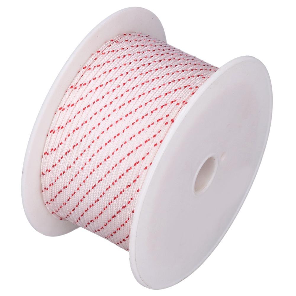 White and Red Recoil Starter Rope Universal Nylon Cutter Rope Practical Lawn Mower Rope