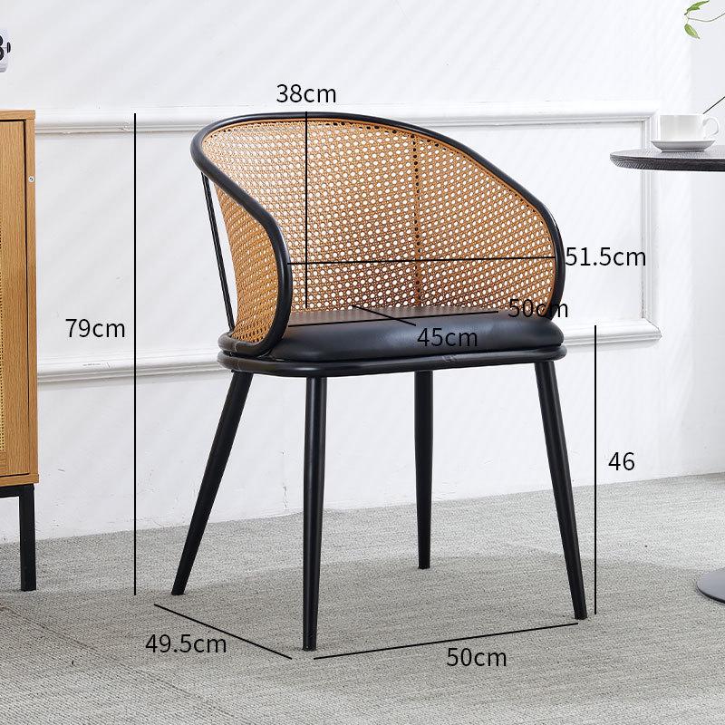 Rattan Woven Dining Armchair for Home, Restaurant, Cafe, Bar & B&B 49.5*50*79*46cm
