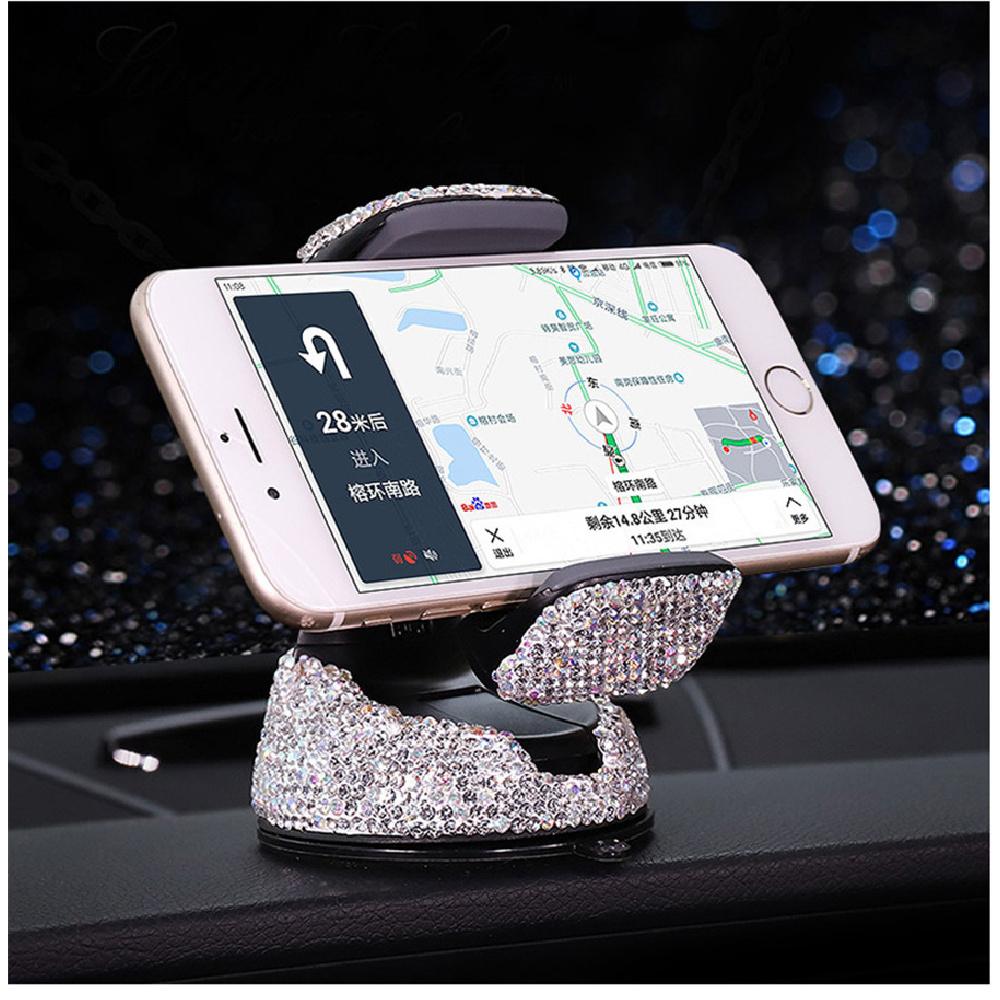 Bling Crystal Car Phone Mount with One More Air Vent Base Cell Phone Holder New