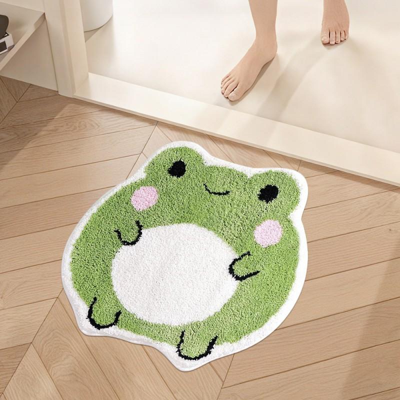Imitation Cashmere Doormat Non Slip Absorbent Floor Mat Bedroom Bathroom Mushroom Plush Rug