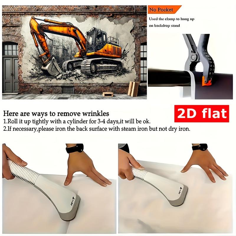 2D-Plan, einteiliger 2D-Plan zum Drucken auf einer flachen Oberfläche, Hintergrund für ein Wandbild eines industriellen Baggers