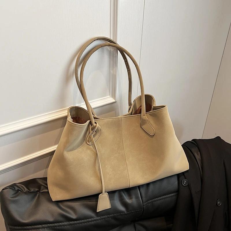 Faux Suede Solid Color High Quality Fashiable Versatile Handbag 2026 Women's Product Hot Selling Large Capacity Shoulder Bag