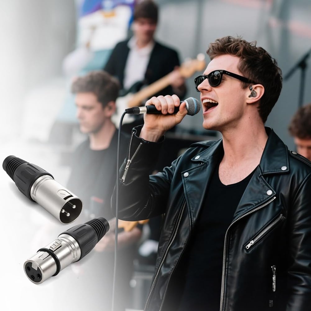 JSDNGURK XLR Connector Set 40 3-Pin Microphone Adapters 20 Male 20 Female DIY Audio Cables for Recording and Mixing