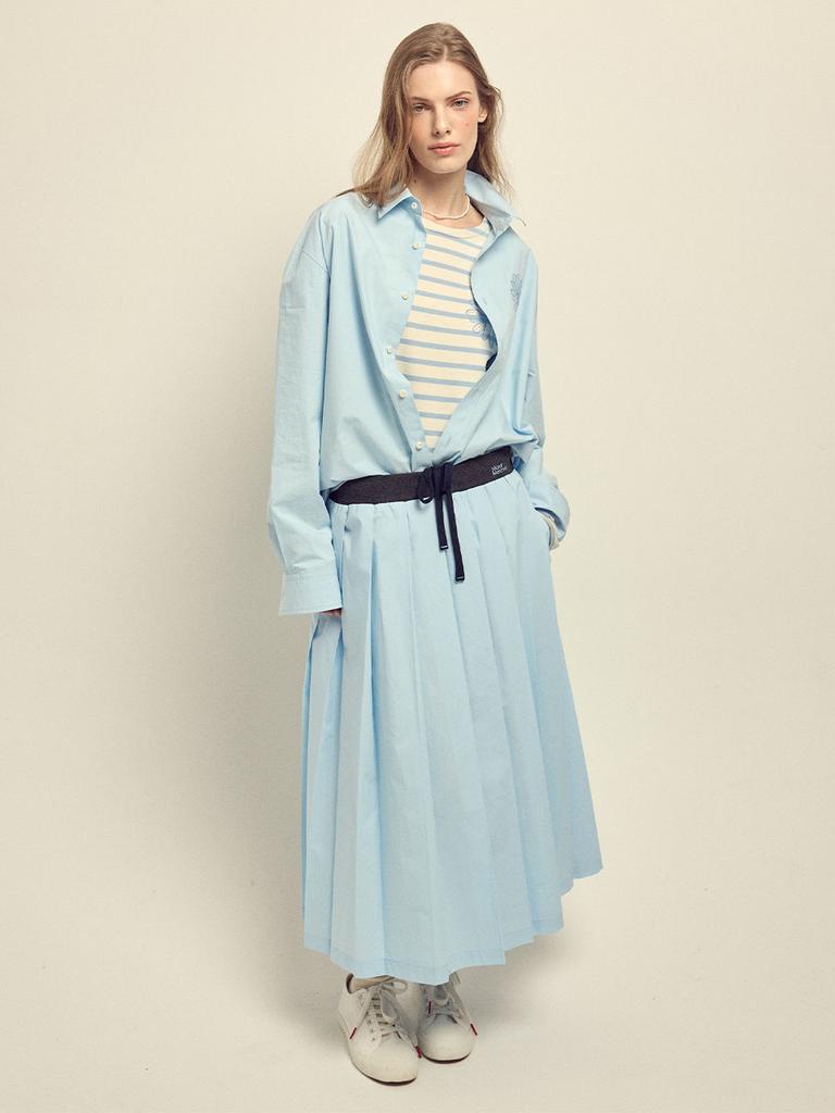 [mardimercredi] Cotton Pleated Maxi Skirt
