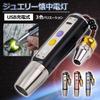 PIENSE Jewelry Flashlight for Gemstone Appraisal, Color Appraisal, Jadeite, White/Yellow/Purple, Magnifying Glass, Portable Penlight (Black)