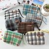 British Style Plaid Wool Coin Purse - Retro Mini Clutch