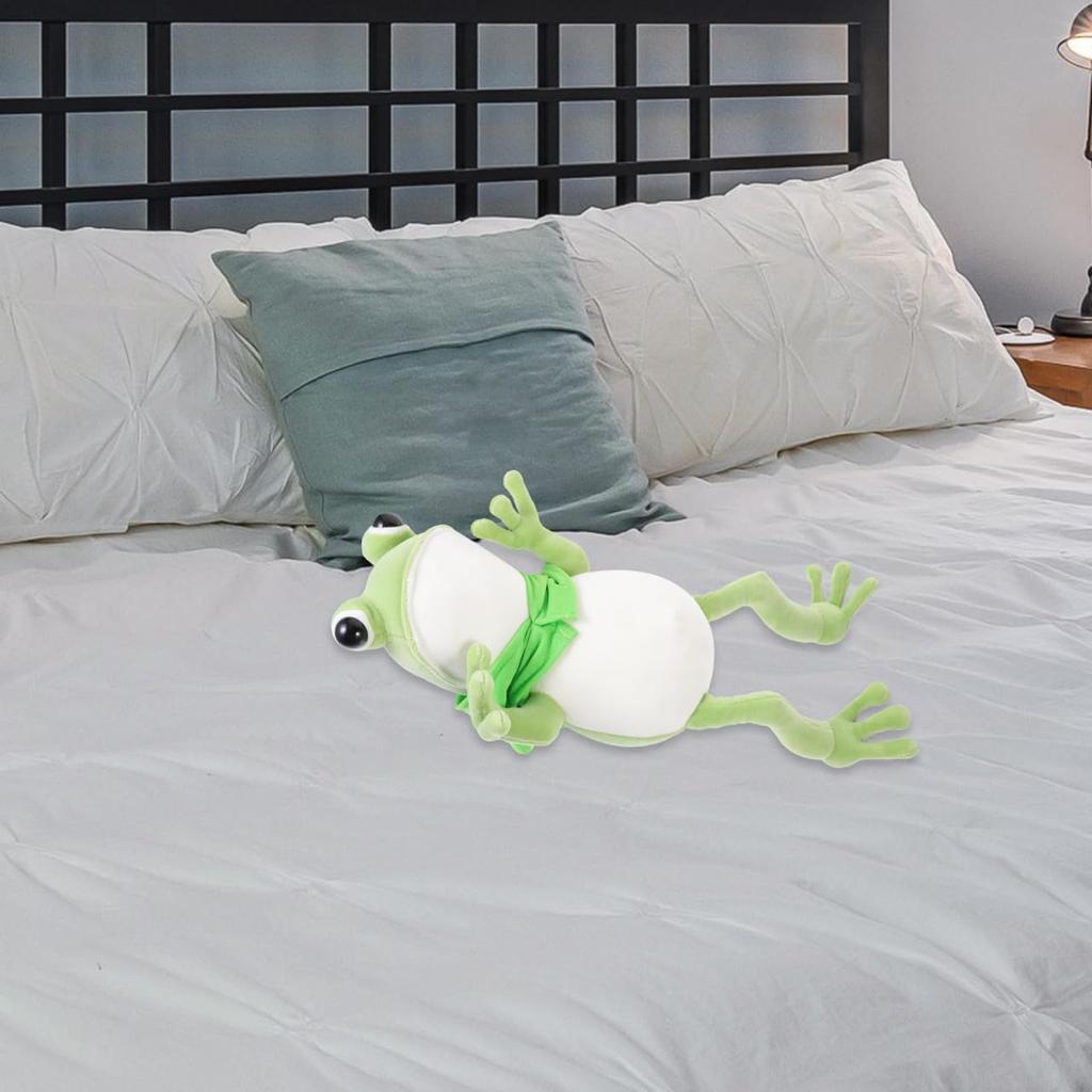Vaguelly Cuddly Frog Plush Toy, Made with Fluffy and Cotton Materials, Soft and Cute Animal Doll, Perfect as a Sofa or Bed Cushion or Gift