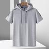 Outdoor Mountaineering Men's Hooded T-shirt Summer Ice Silk Quick Drying Thin Sports Casual Top Loose and Breathable Versatile