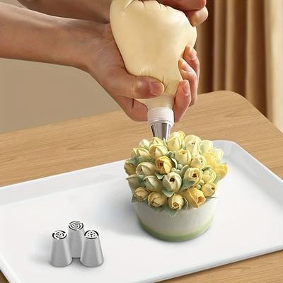 3er-Pack, Spritztülle für Kuchen- und Cupcake-Dekorationen, Zuckerguss-Tülle aus Edelstahl, Zuckerguss-Tülle für Buttercreme-Rosen-Baiser-Dekorationen