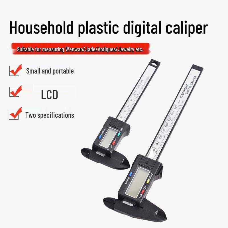 Caliper Vernier Digital 150mm: Instrument de măsură din plastic de înaltă rezistență pentru bijuterii și antichități.