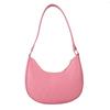 Trendy Pink Pu Shoulder Bag For Women Elegant Simple Crescent Shape Ideal For Daily Use