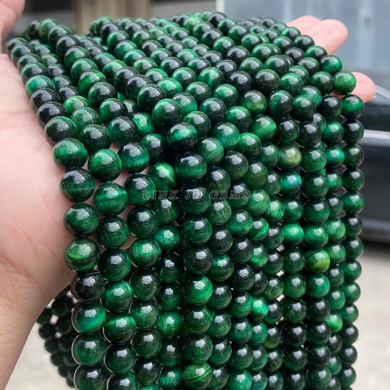 Jingde A-Grade Green Tiger Eye Round Loose Beads Bracelet for DIY Jewelry Accessories