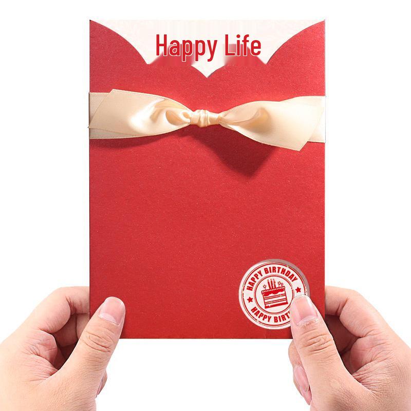 Xingxin Yi Premium Greeting Card: Father s Day, Thank You, Dragon Boat Festival, DIY, Employee Birthday Pearl Red