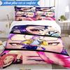 Kpop cartoon 3pcs K-pop music group Bedding set,Ideal for Bedroom, Dormitory,Including Duvet Cover And 2pcs Pillowcases,Fan gifts