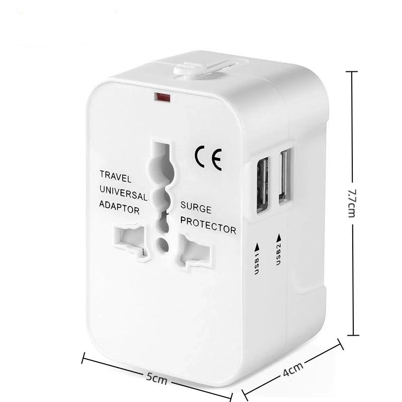 Universal Travel Ac Power Adapter With Dual Usb Ports Eu Us Uk Au Outlet Converter Socket Plug Global Conversion Charger