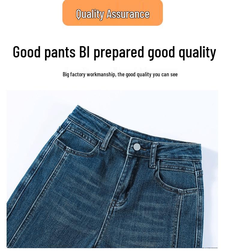 Spring 2025 High-Waisted Retro Micro-Flare Jeans for Women – Slimming, Body-Shaping, with Slits, Stylish Hot Girl Pants