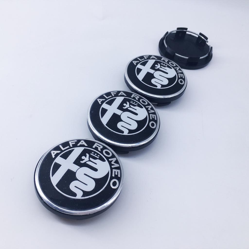 WZLN3 4pcs/Set 50MM for Alfa Romeo Giulietta GTAM Mito Brera Giulia F1 Car Wheel Hub Logo Modification Hub Cover Decoration Set