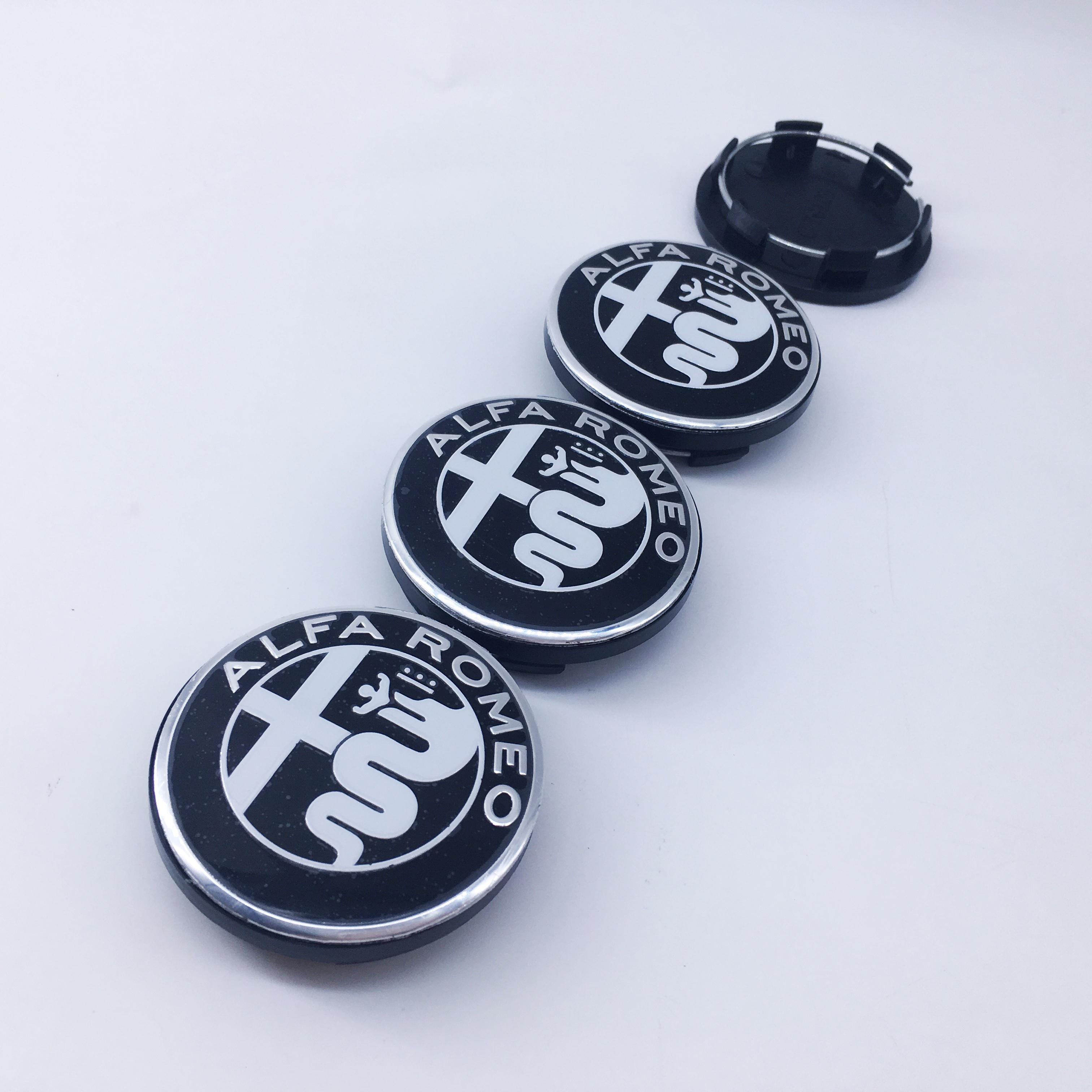 4pcs/Set 50MM for Alfa Romeo Giulietta GTAM Mito Brera Giulia F1 Car Wheel Hub Logo Modification Hub Cover Decoration Set 4pcs 50mm cap