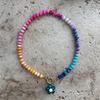 Bohemian Flower Pendant Necklace Colorful Choker Necklace New Rainbow Beaded Necklace  Jewelry