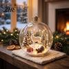 Indoor Party Ambient Lights Light Up Christmas Scene Ball Ornament with Warm LED Glowing Holiday Story for Clear Acrylic Hanging Balls Tree Decor and
