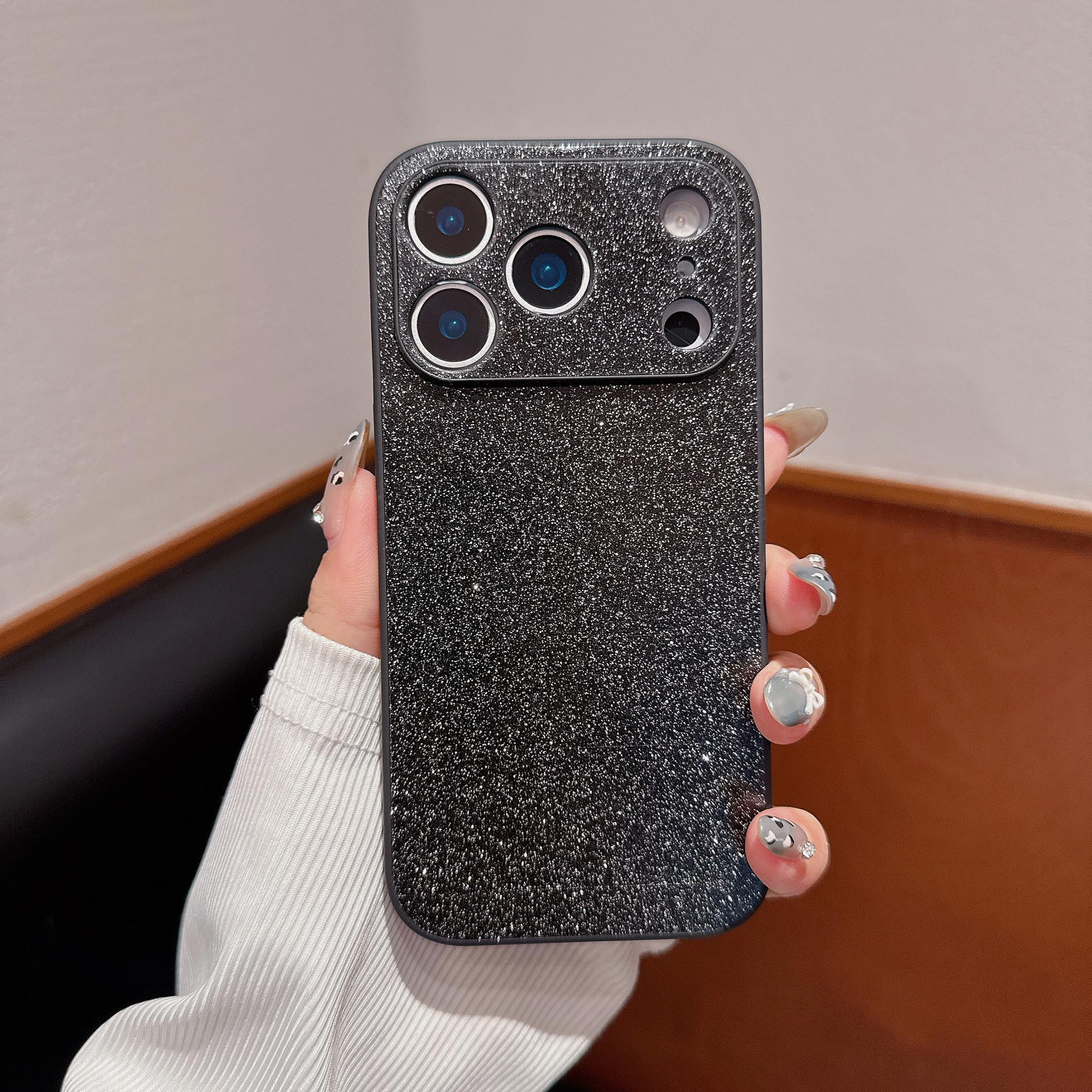 

Starry Sky Glitter Powder for Apple 17pro Luxury Glitter Powder Leather Phone Case for IPhone 17 Simple Soft Protective Case Apple 17