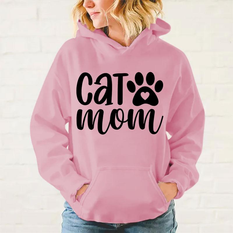 New Fashion Cat Mom Printed Hoodie Women Men Autumn Winter Warm Sweatshirt Hip Hop Harajuku Streetwear Long Sleeve Pullover