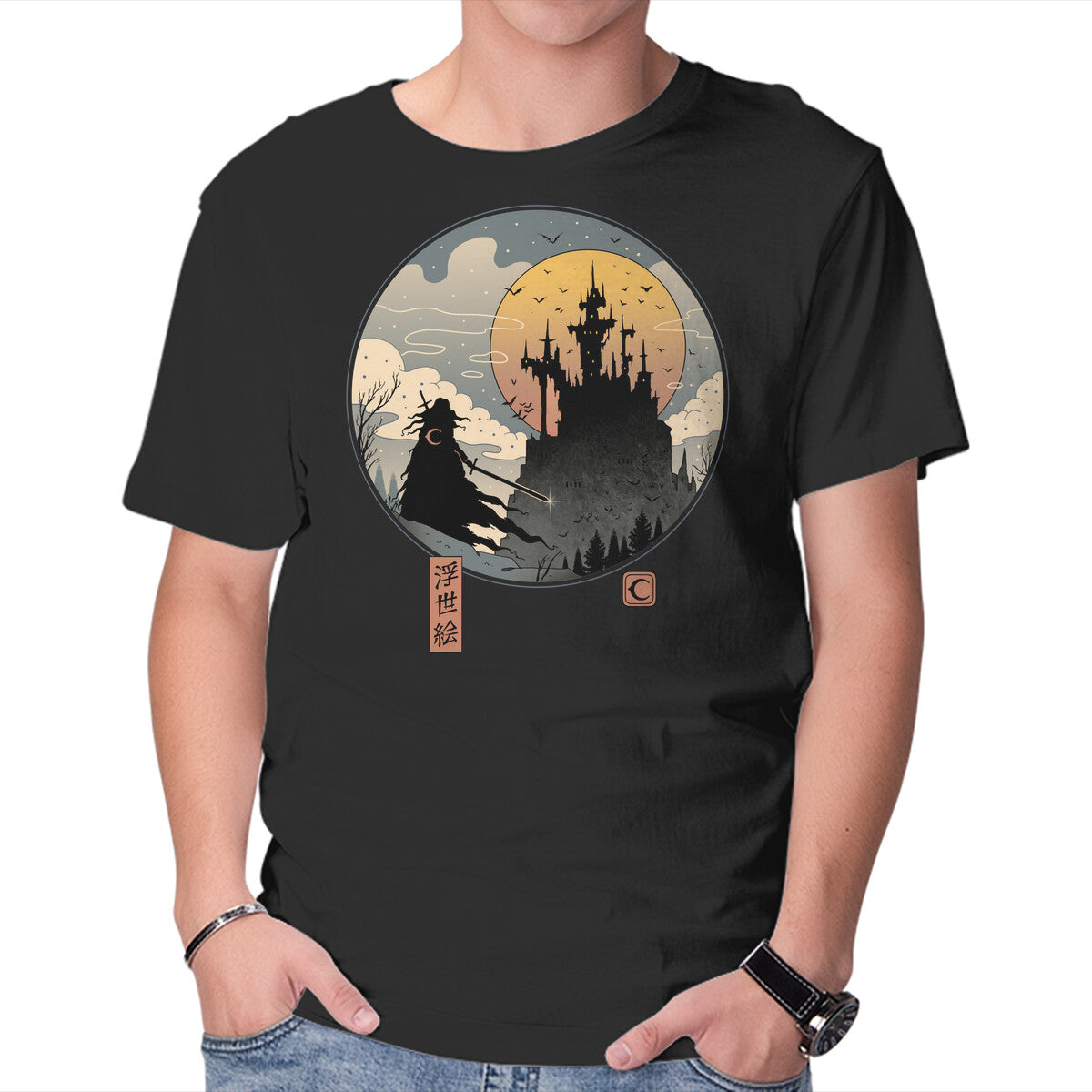 Unisex Crew Neck T-Shirt Vampire Slayer in Edo Graphic Short Sleeve Casual Tee XL