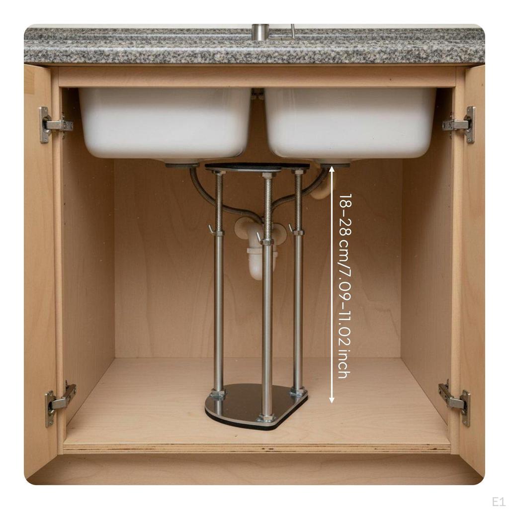 Undermount Sink Support Bracket HeavyDuty Adjustable Legs Drill Installation Telescopic