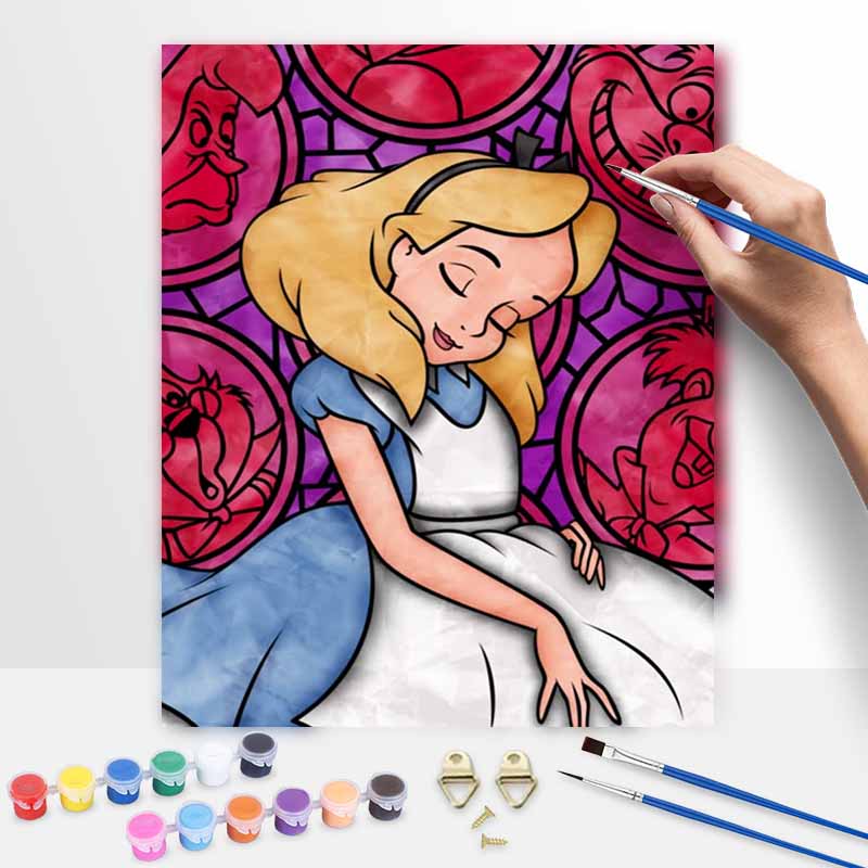 Disney Alice In Wonderland Oil Painting Art Set Handmade Diy Gift Home Decoration
