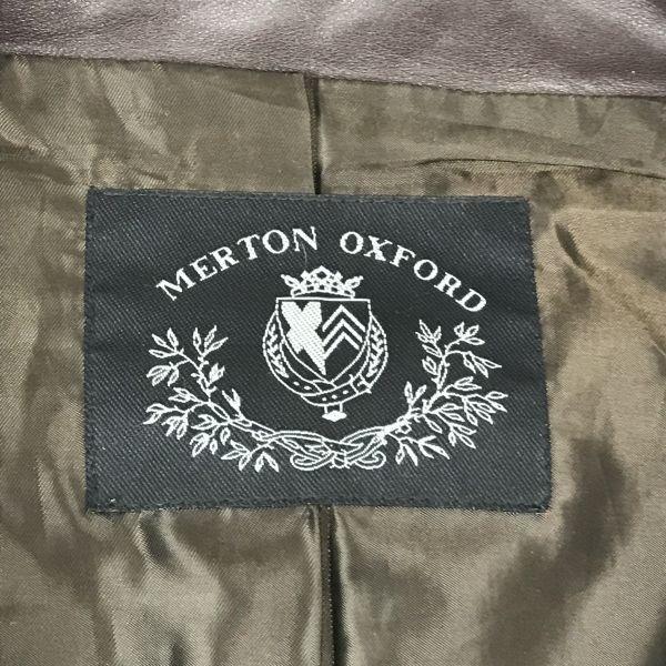 MERTON OXFORD Genuine Lamb Leather Riders Jacket Blouson Outer Men's L Brown(USED)
