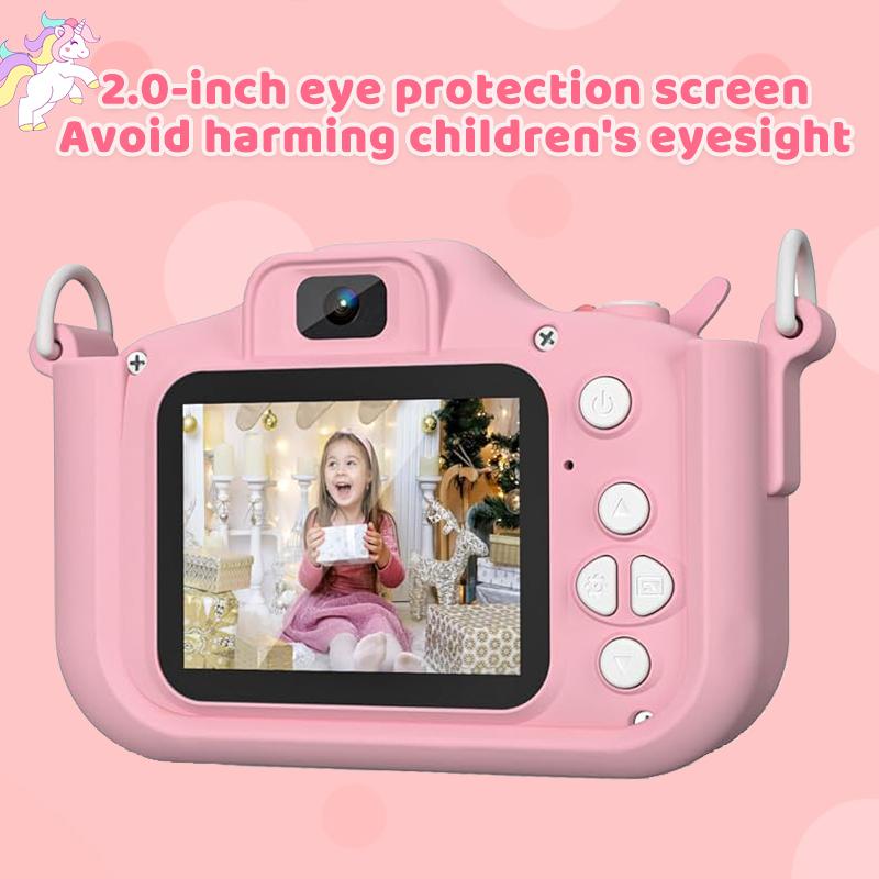 Children Camera 1080P HD 20-inch Digital Camera Mini Charming Toys Camera with Silicone Cases Toys Life Camera Kids Birthday Gift