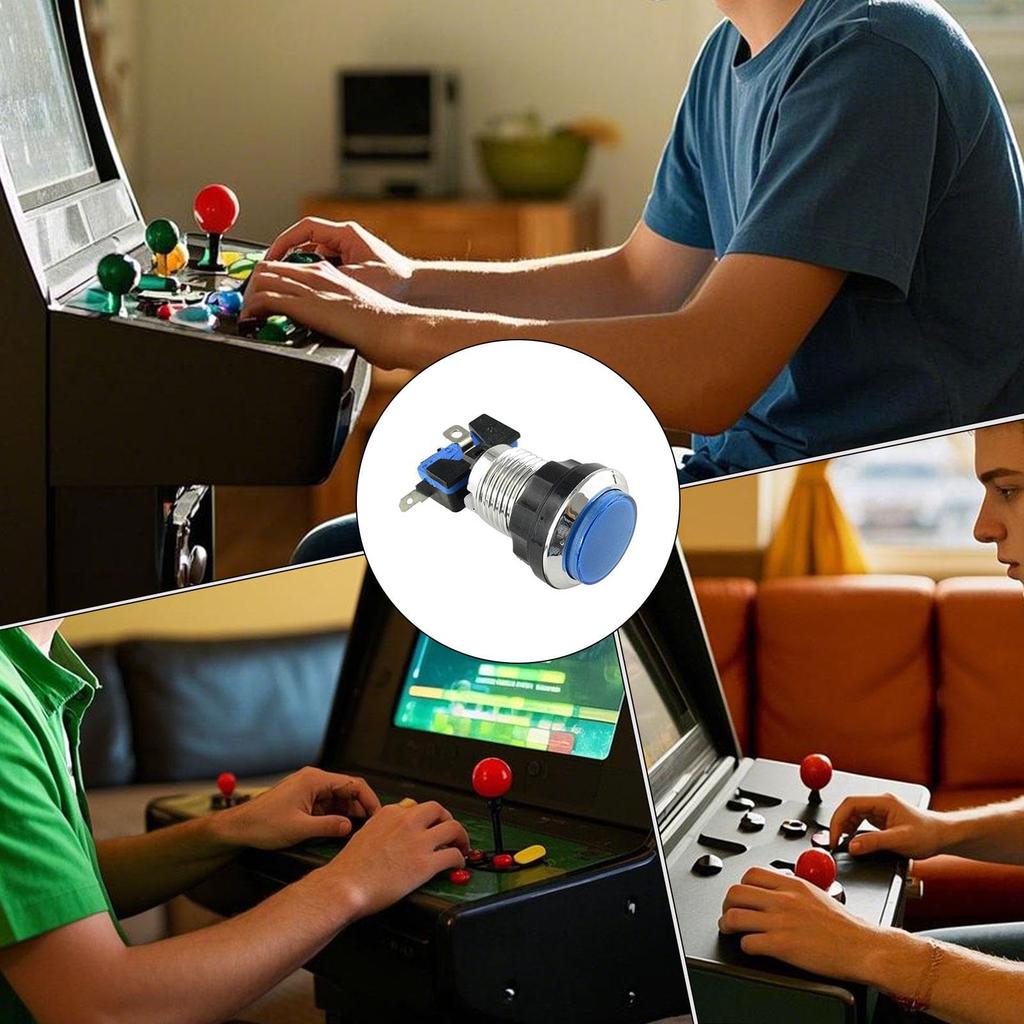 Yazisam Arcade-Spielkonsolen-Taste, Arcade LED-beleuchteter Druckknopf - Kleine runde Tasten