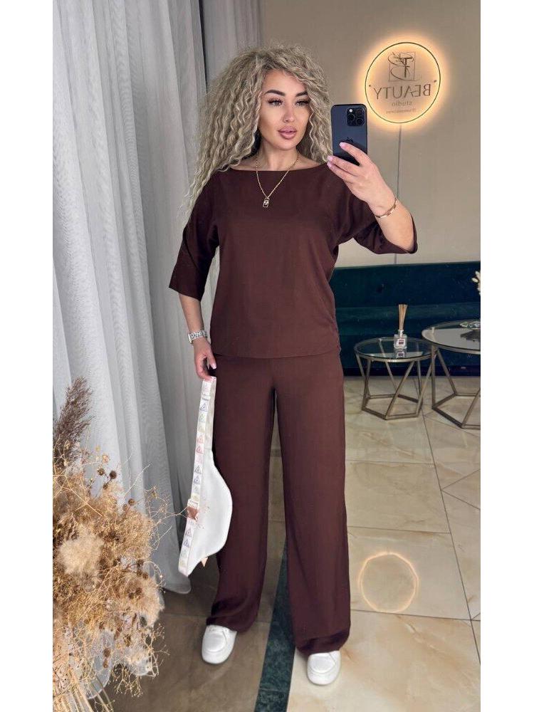 2025 Autumn & Winter Fashion Casual Two-Piece Set with Seven-Sleeve Top