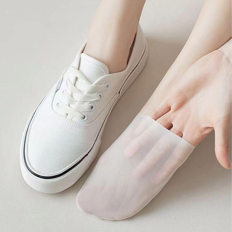 2 Pairs Silicone Anti-slip Invisible No Show Socks Summer Ultra-thin Breathable Sock Slippers Ice Silk Low Cut Boat Socks