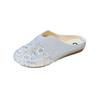 Fashion Round-toed Padded Mesh Half-slipper for Women In 2025 Summer Low-heeled Flat-bottomed, Lazy Person, Hollowed-out Women Slippers