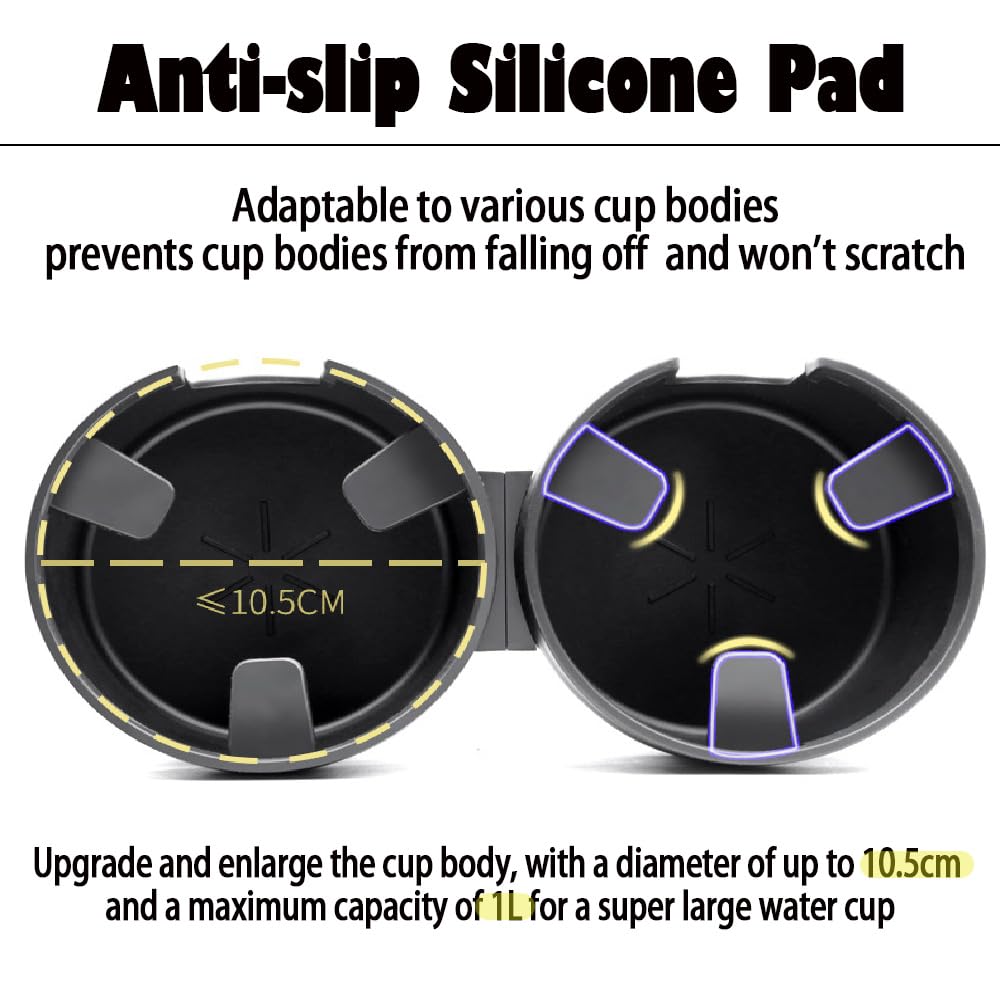 Car Cup Holder Cup Holder Adjustable Base Cup Holder Insert for Cup Holder for Additional Car Cup for Hydro Car Accessories Expander, 2-in-1 Expander,